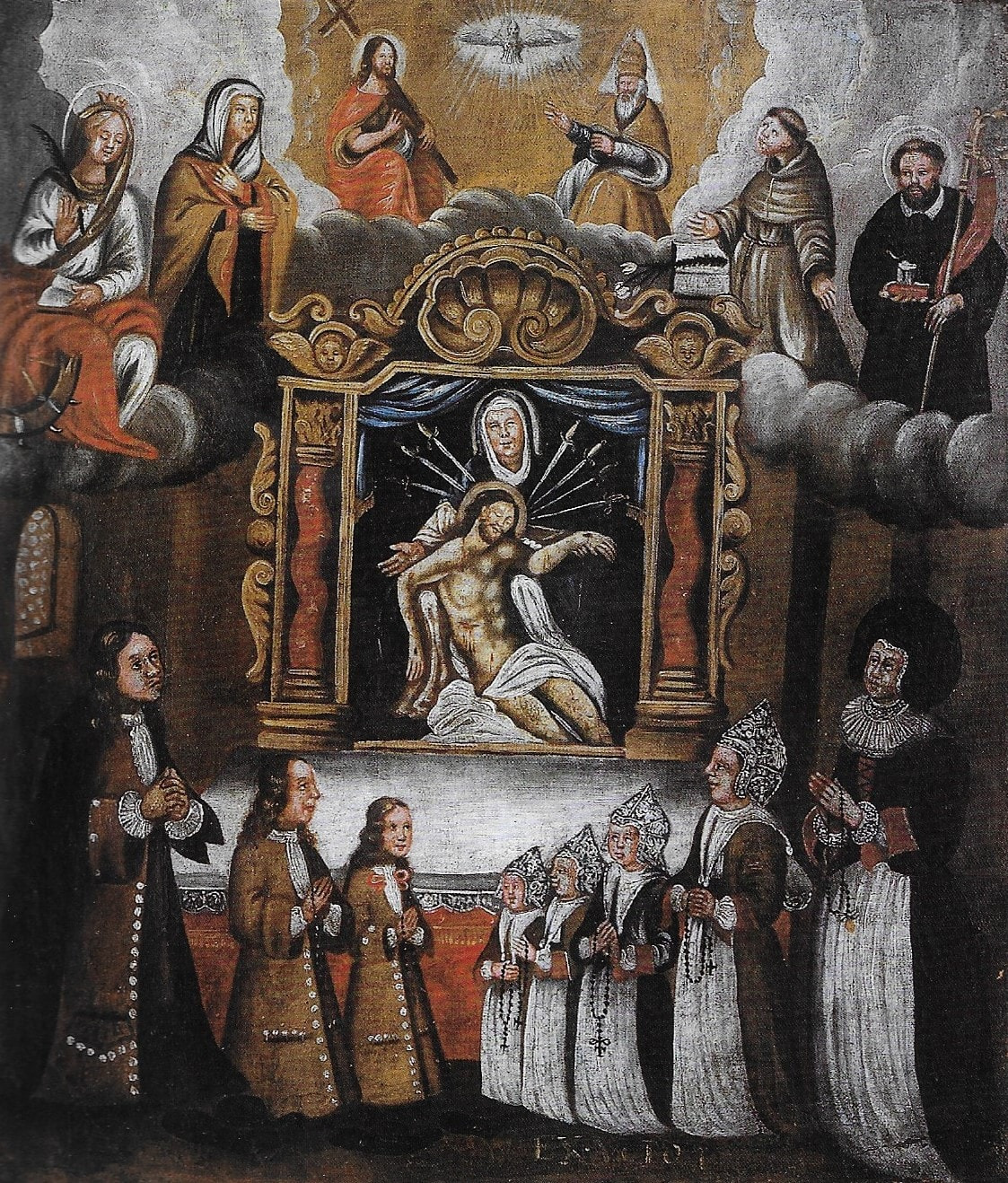 Maria Muttergottes Votivtafel Exvoto Einsiedelei Longeborgne Dankbild Wallfahrtsort Wallis