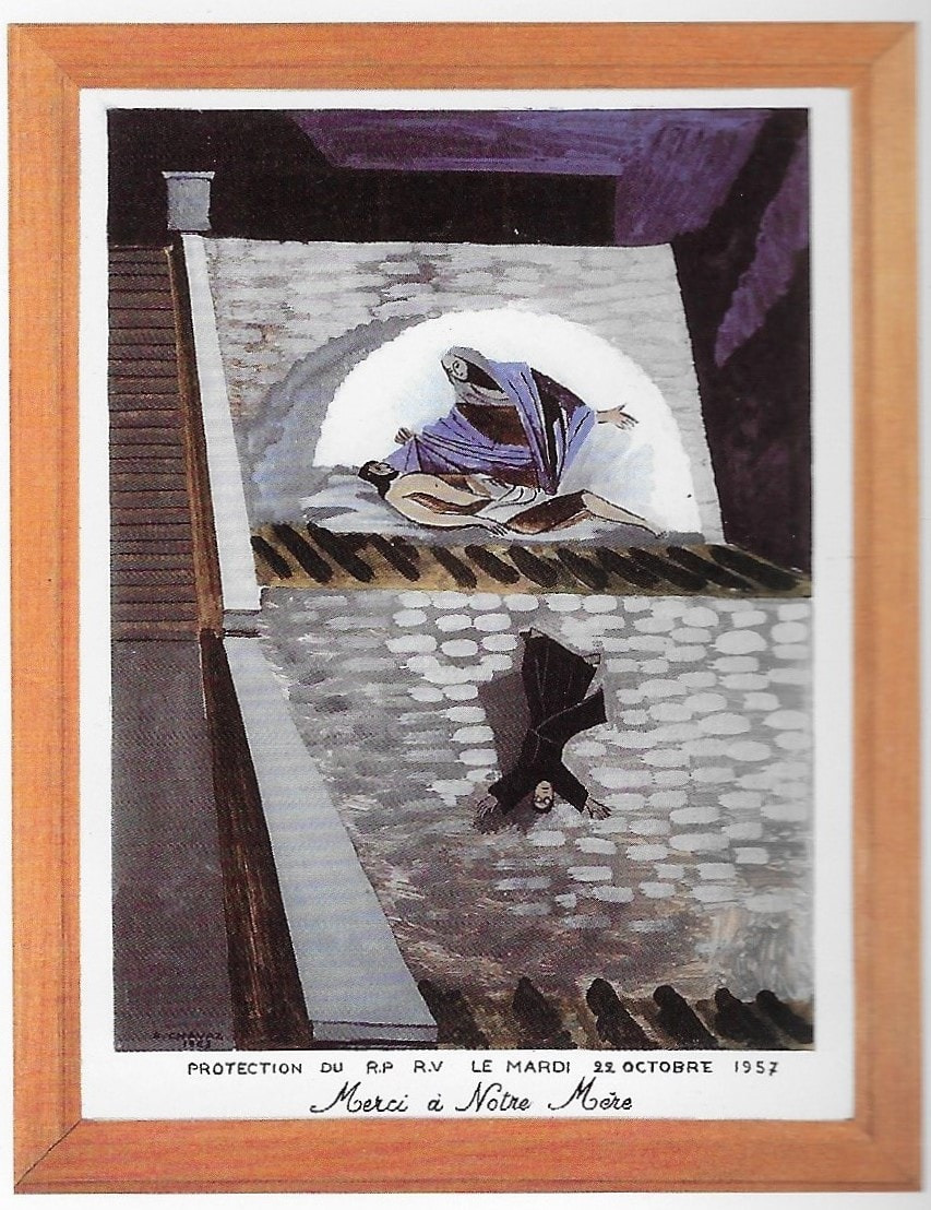 Chute dans la vigne ex-voto Ermitage Longeborgne pèlerinage Valais