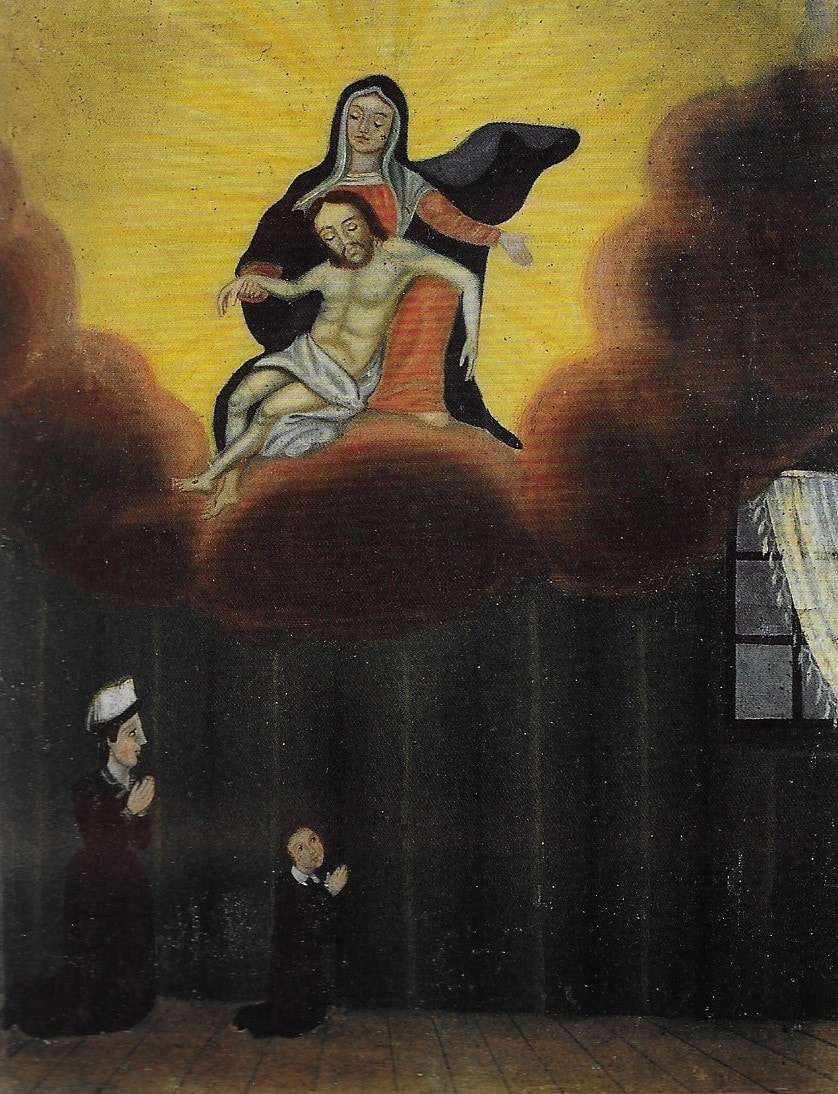 Ex-voto du "Maître au Ciel d'Or", Ermitage Longeborgne pèlerinage Valais